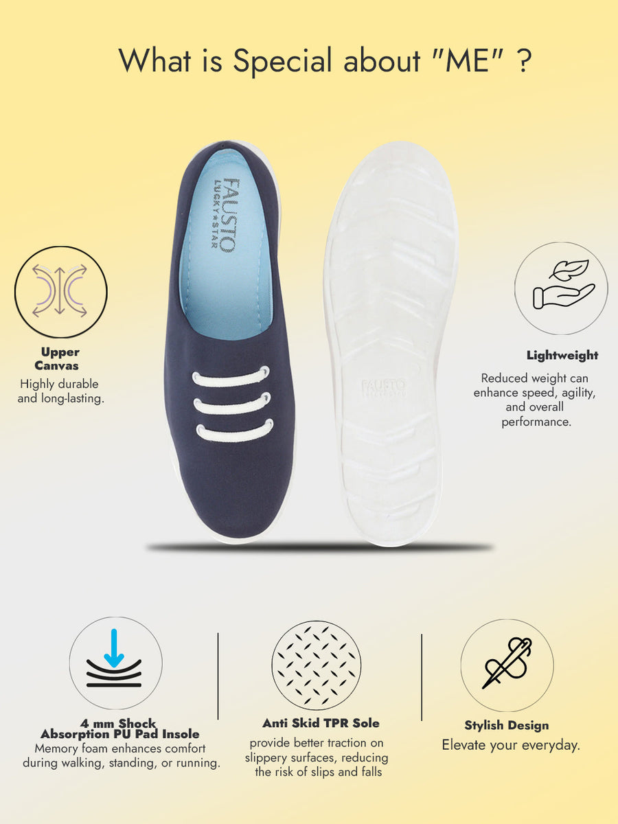 Shop Men Navy Blue Casual Canvas Slip-On Shoes Online I18n Error