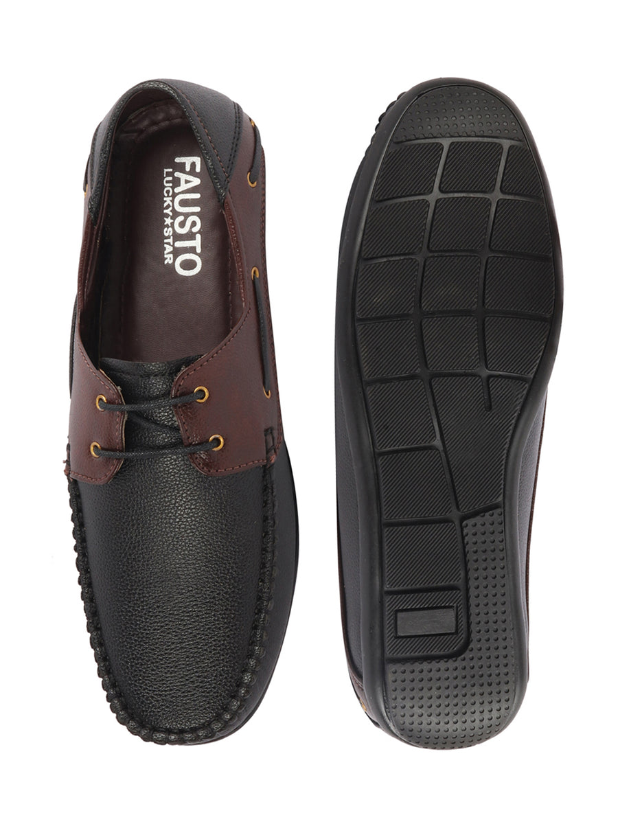 Shop Men Black Slip On Boat Shoes Online