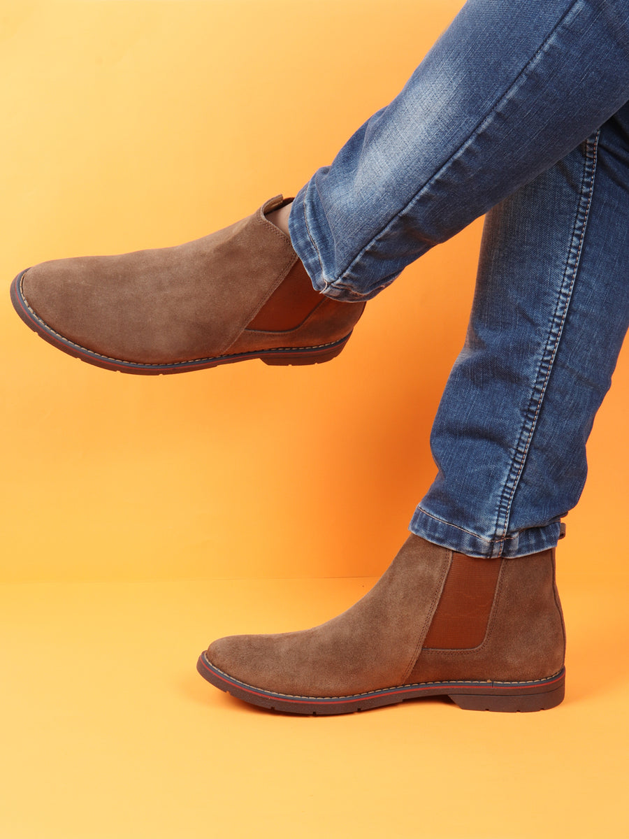 Brown nubuck chelsea boots best sale