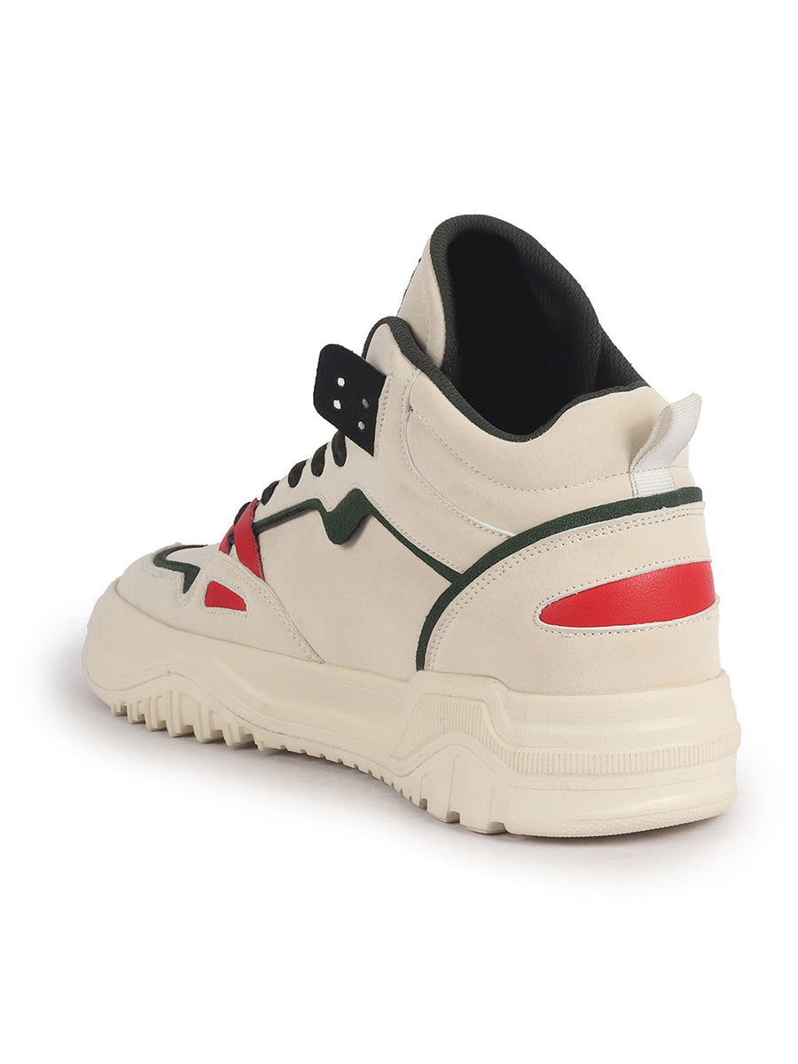 Buy Men's Green High Top Feather Lite Lace Up Sneakers Online