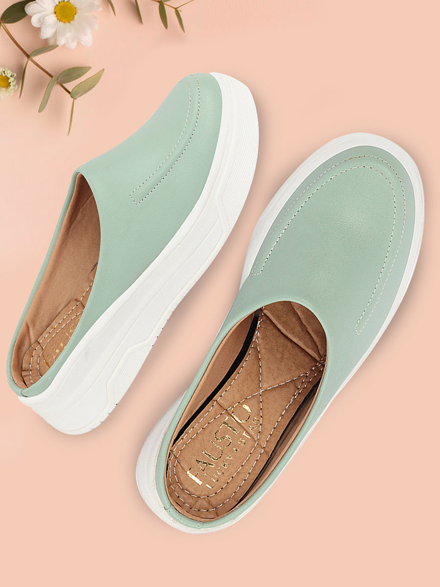 Shop Women s Pista Green Fashion Platform Heel Shoes Online