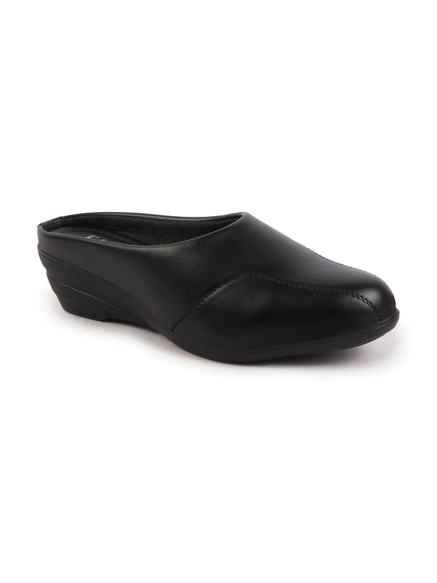 Shop Women Black Formal Back Open Slip On Shoes Online