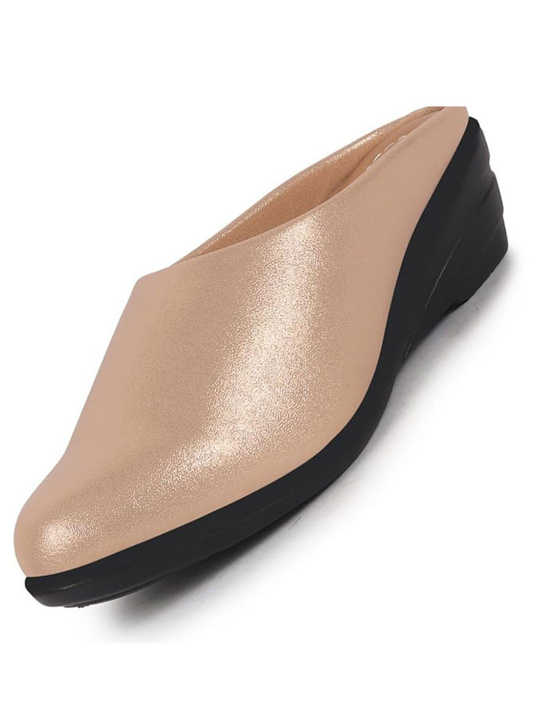 Buy Women's Rose Gold Wedge Heel Back Open Slip On Shoes Online – FAUSTO.in