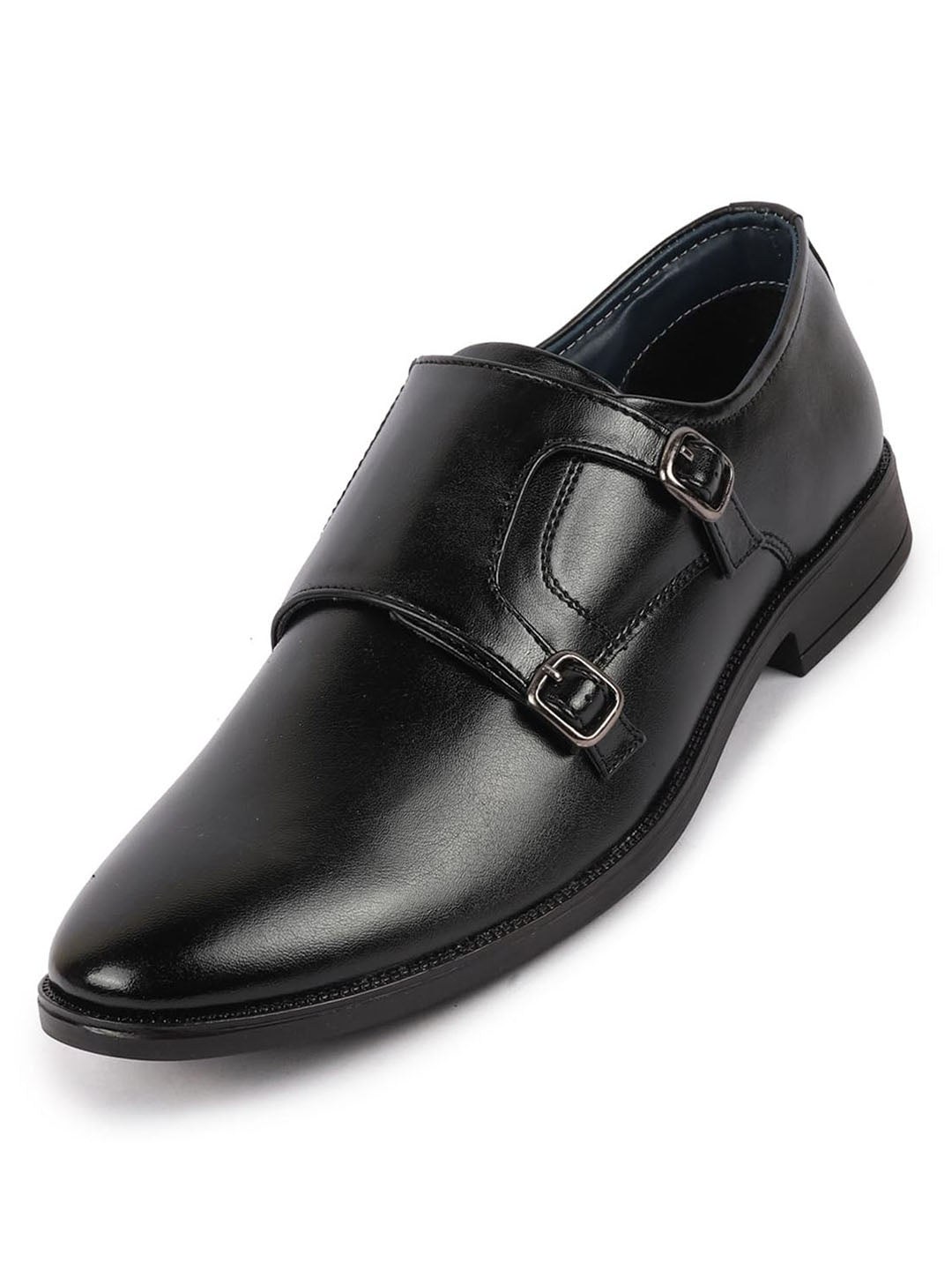 Shop Men Black Formal Wedding Party Double Monk Strap Shoes Online – FAUSTO. in