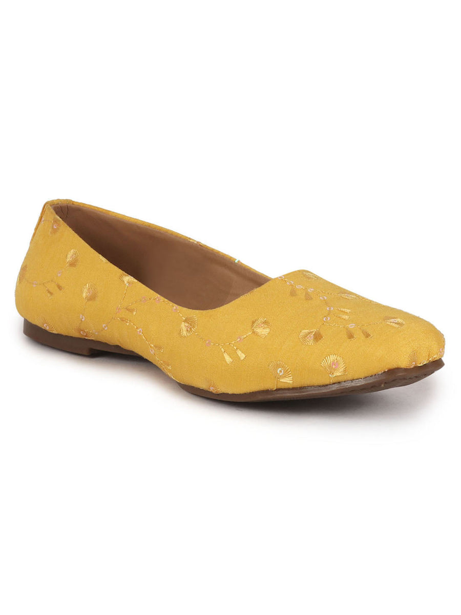 Toe Flats Ladies Yellow Flat Shoes Women Leather Ballet Pumps