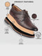 Men Brown Formal Lace Up Oxford Shoes with TPR Welted Sole