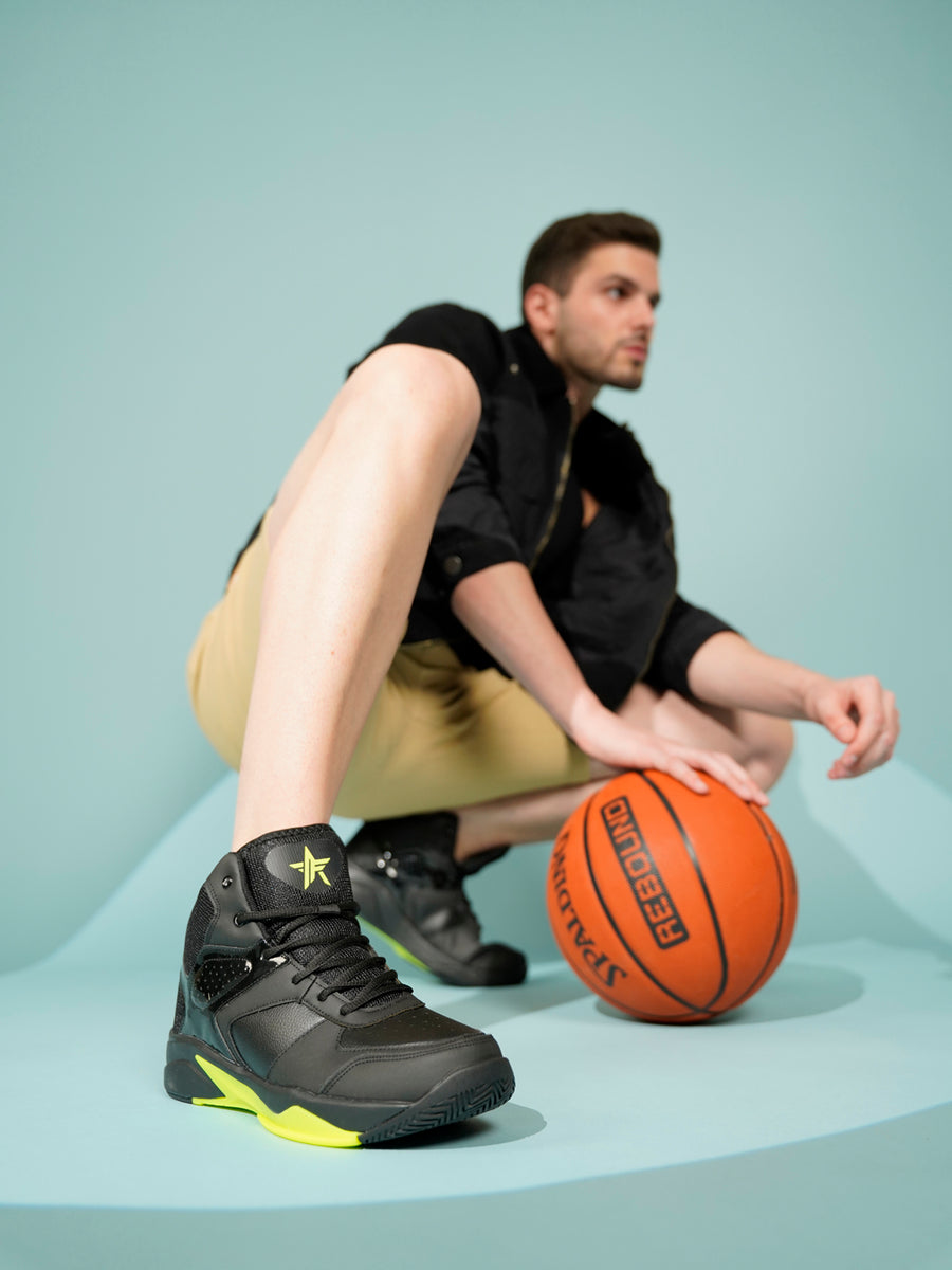 Buy Men's Black Colorblocked Classic Casual Lace Up Sneakers