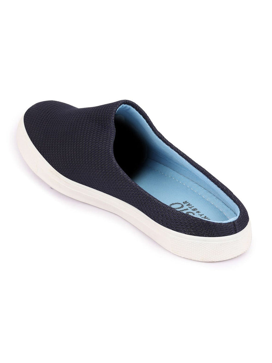 Men Navy Blue Casual Canvas Slip On Shoes