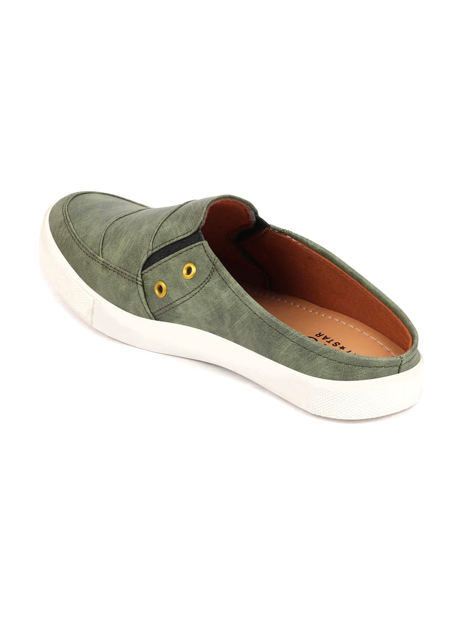 Buy Olive Green Casual Slip On Shoes For Men Fausto