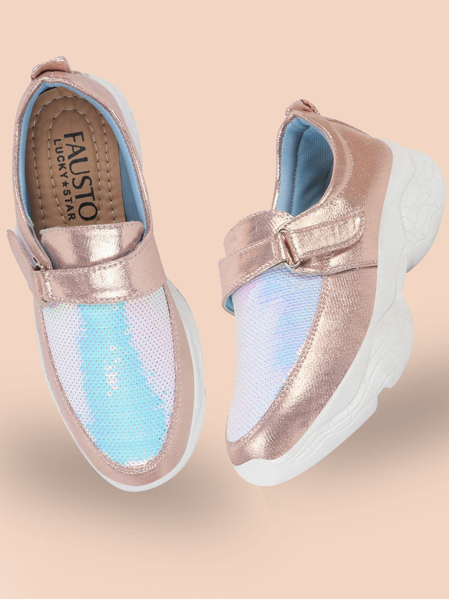 Shop Women Pink Stylish Hook Loop Sneakers Online
