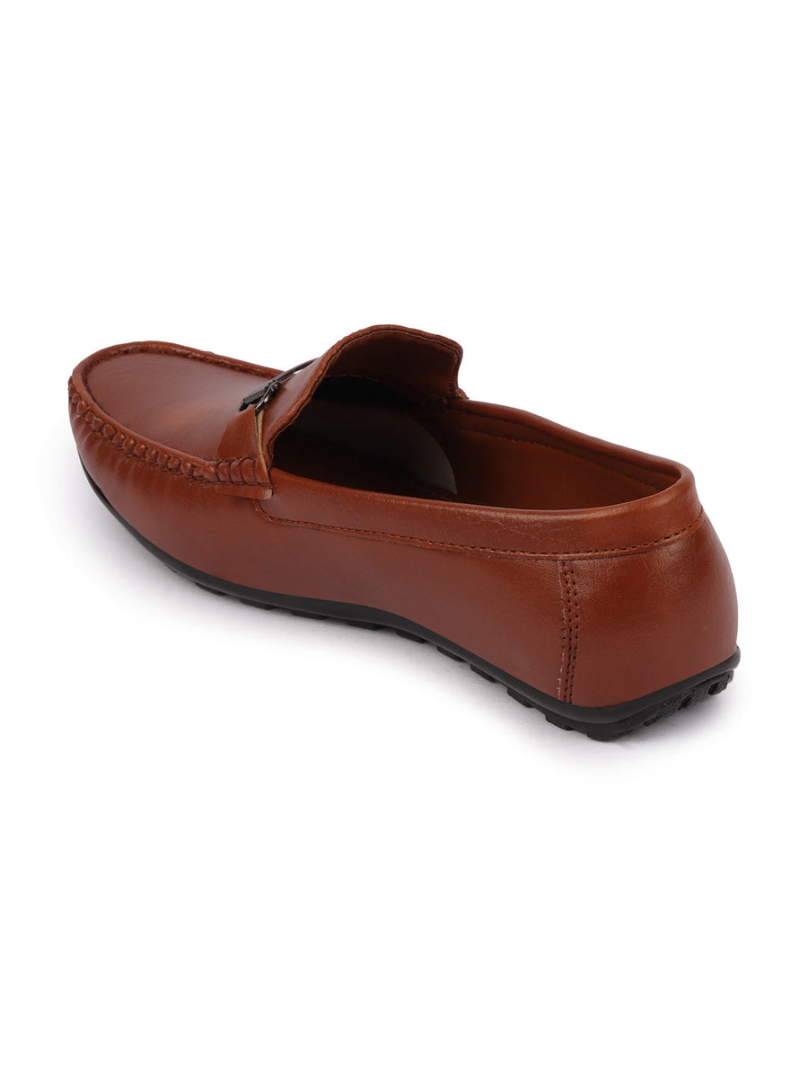 Shop Basics Men Tan Horsebit Buckle Premium Slip On Casual Loafers and Moccasin Shoes Online