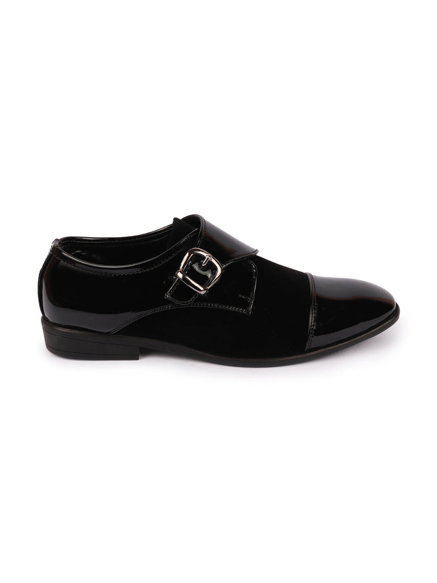 Buy Men Black Velvet Single Strap Monk Formal Slip On Shoe