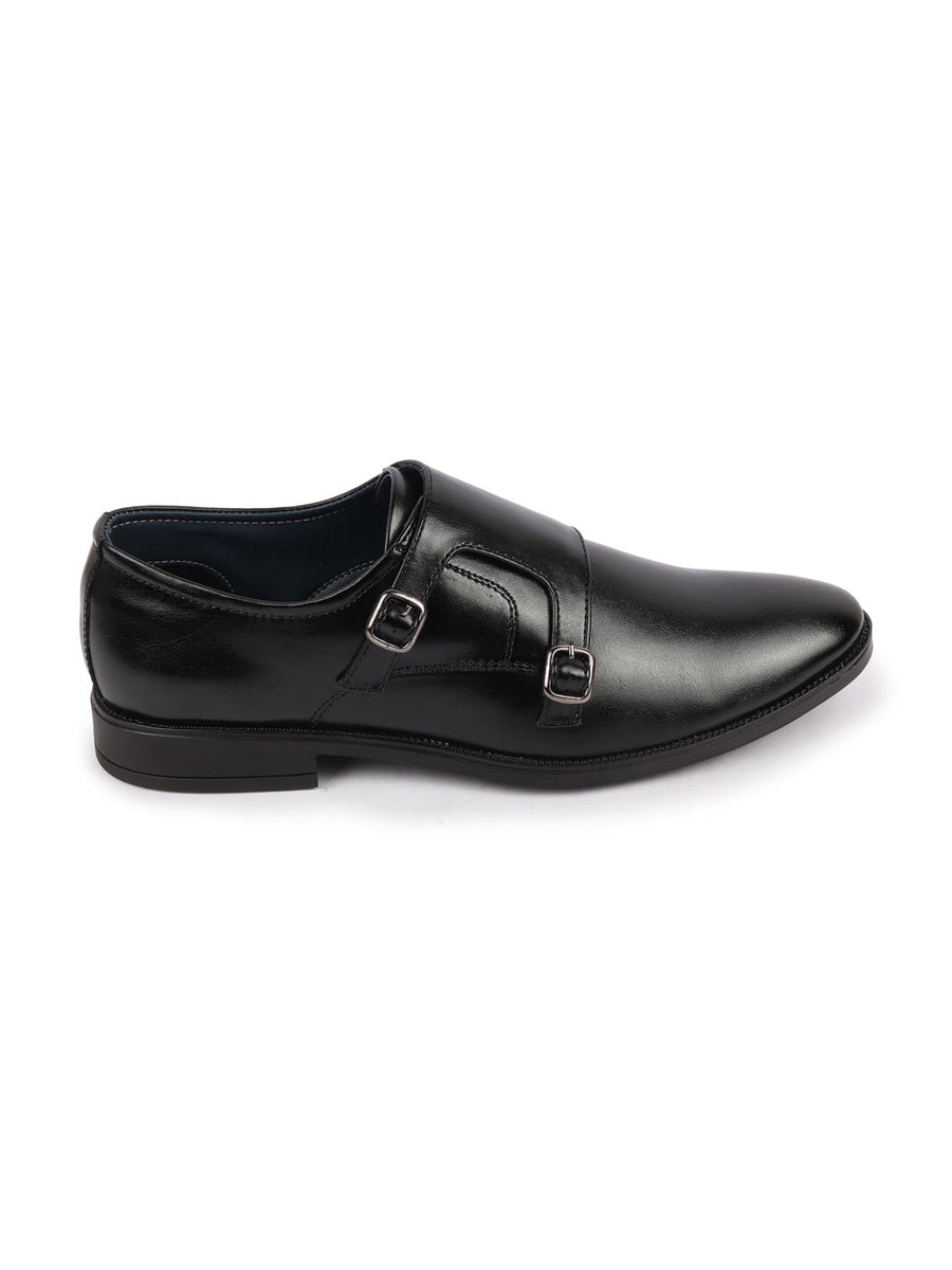 Shop Men Black Formal Wedding Party Double Monk Strap Shoes Online