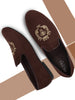Men Ethnic Brown Party Slip On Loafers