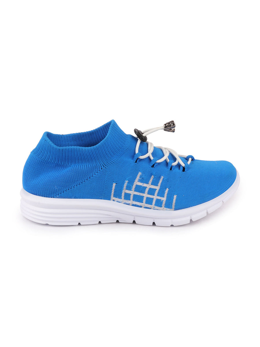 Shop Men Sky Blue Sports Lace Up Walking Shoes Online