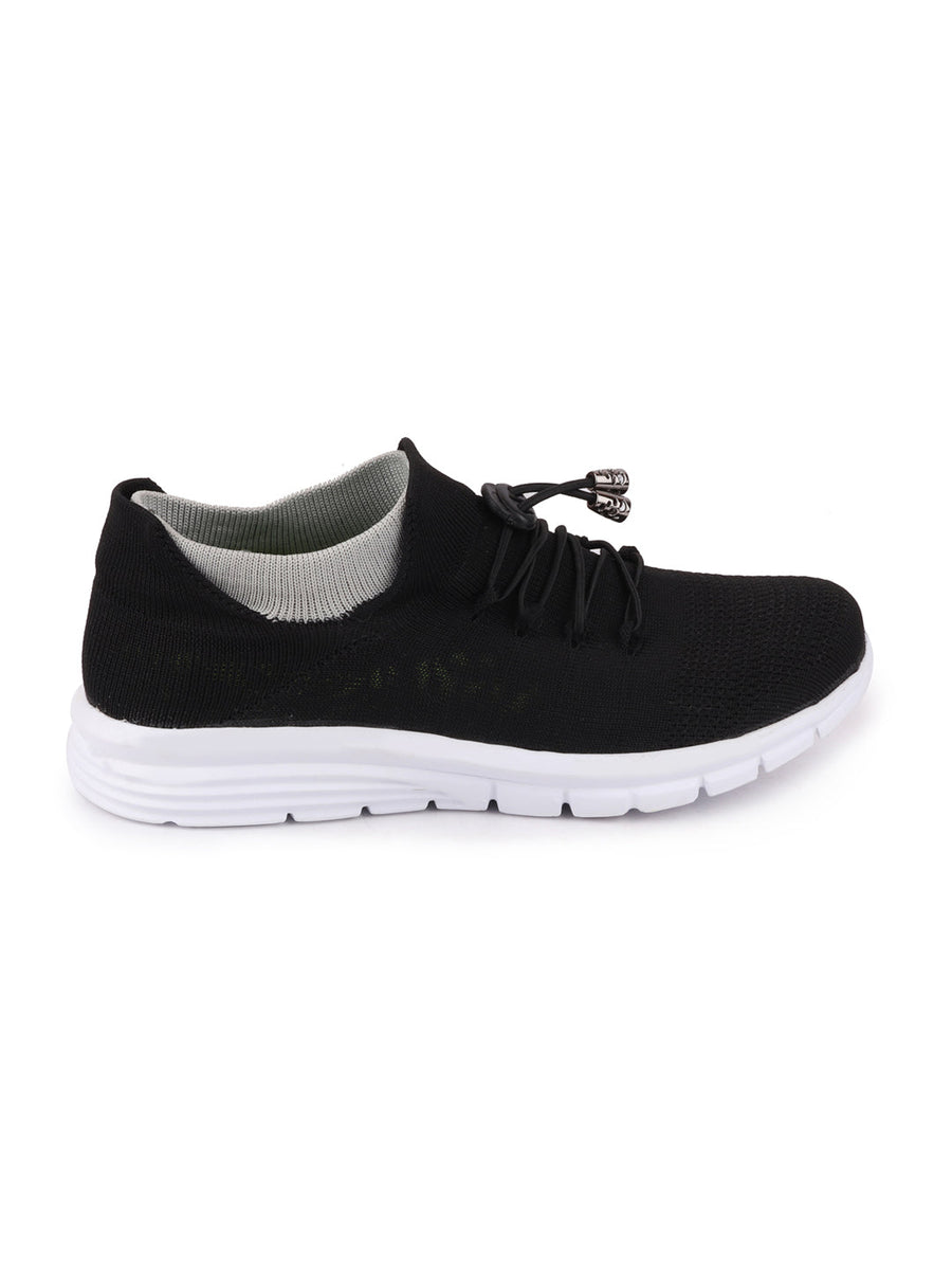 Buy Men Black Sports Lace Up Walking Shoes at Fausto