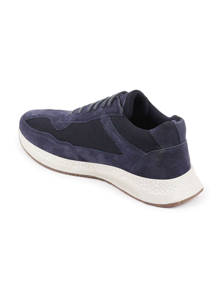 Mens blue top suede trainers