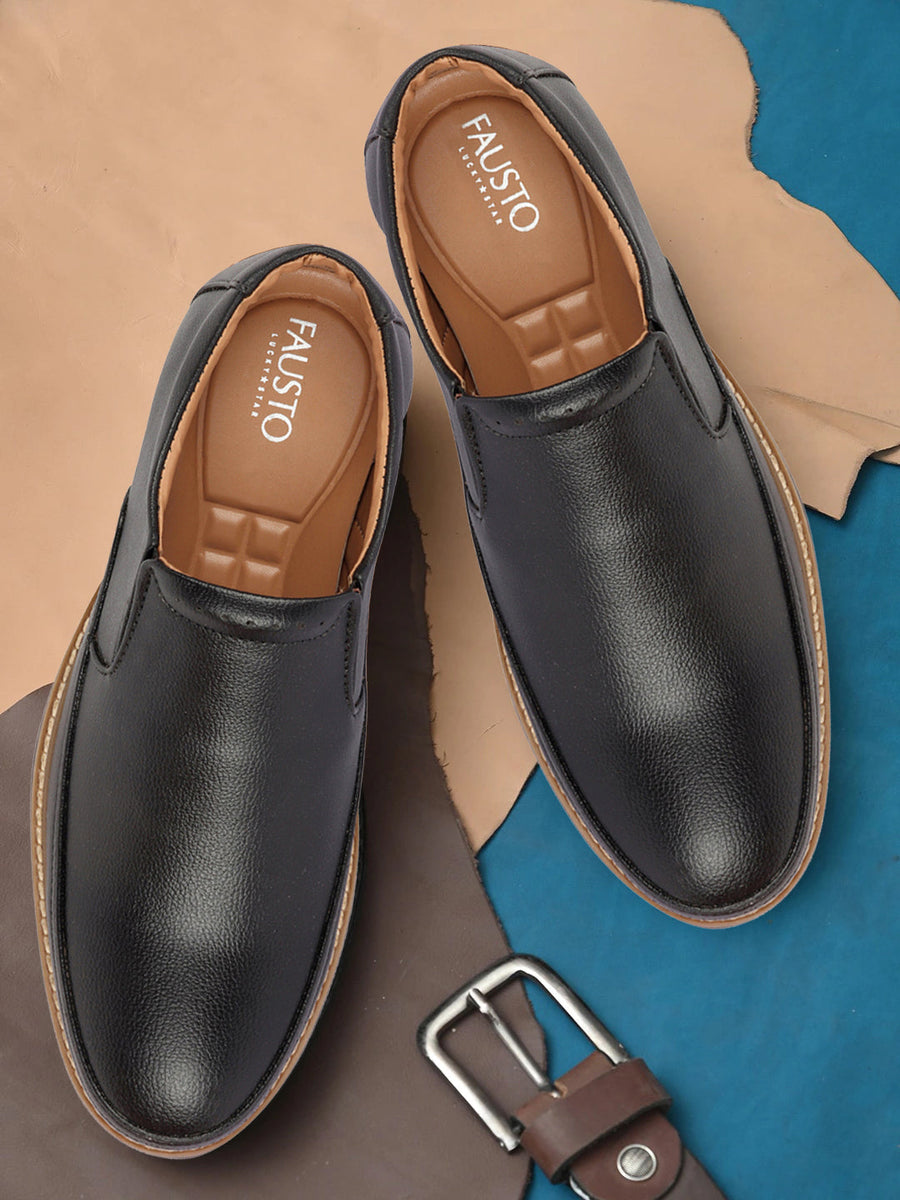 Shop Men Black Formal Superior Comfort Slip On Shoes Online