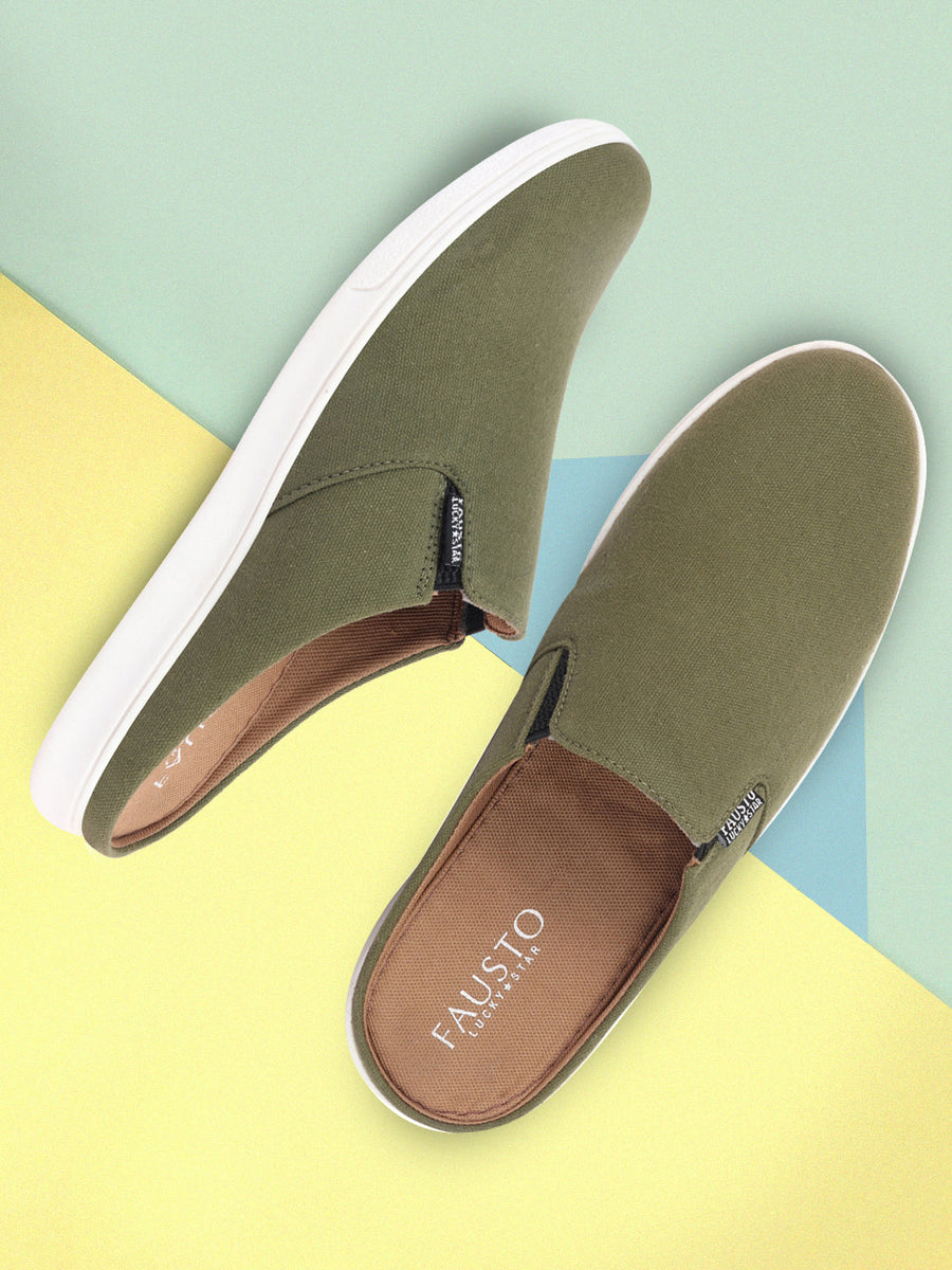 Olive green sale canvas shoes
