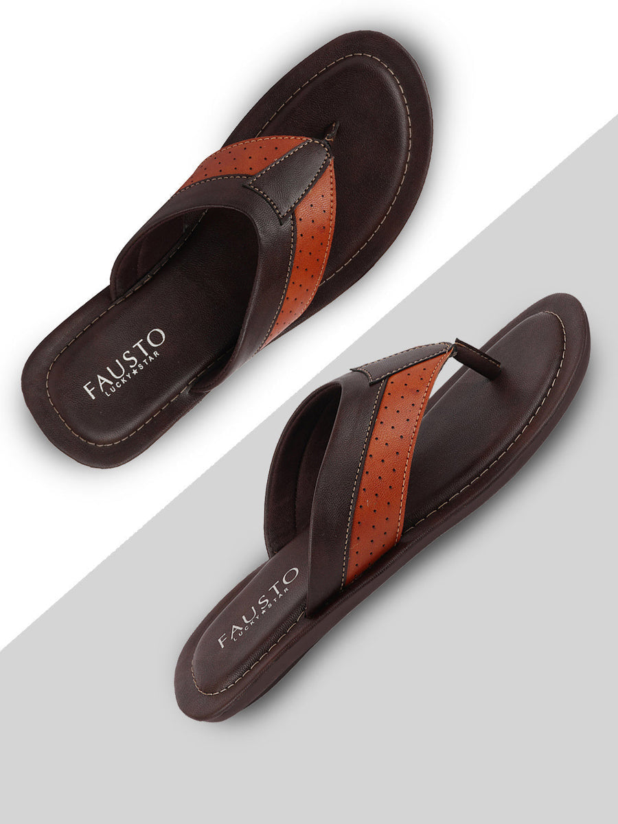 Shop Men s Brown Indoor Outdoor Slippers Online Fausto