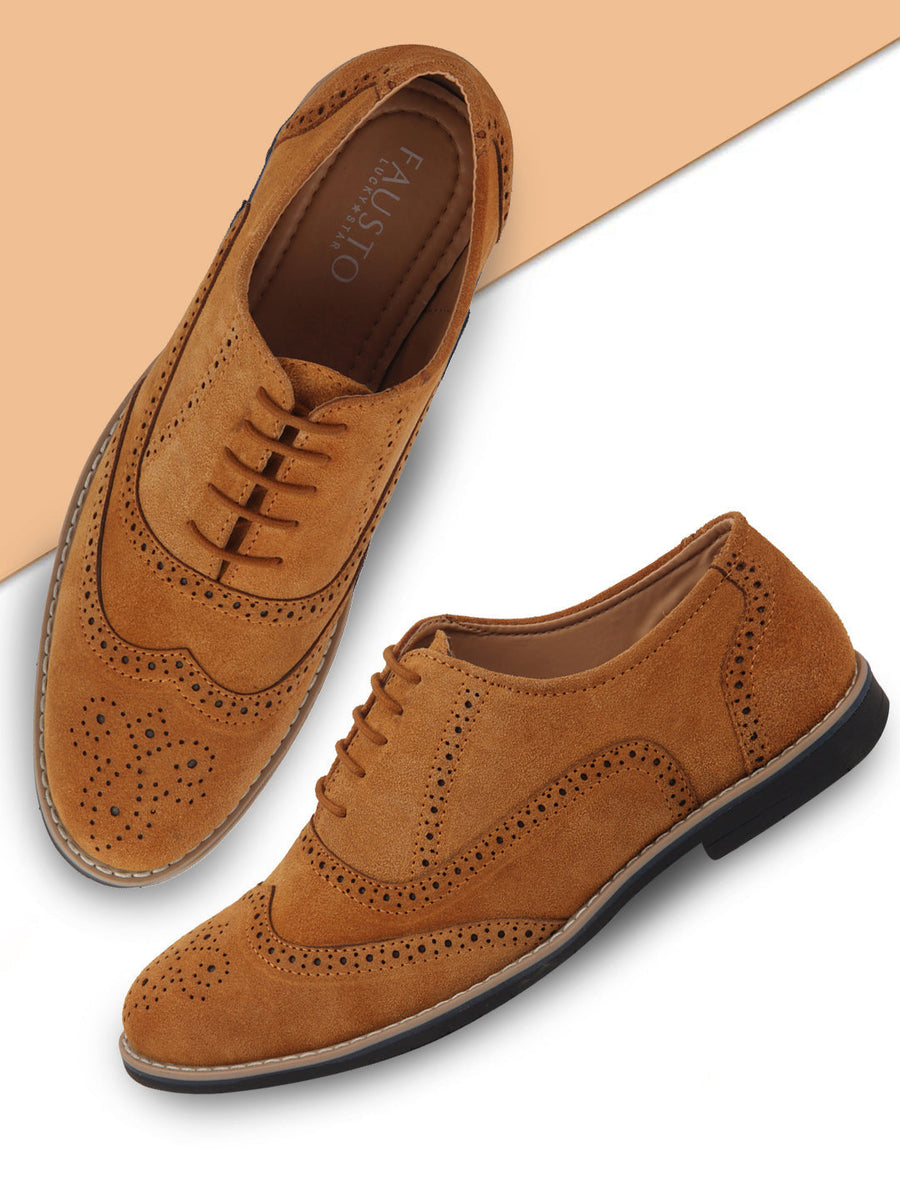 Mens brown top suede casual shoes