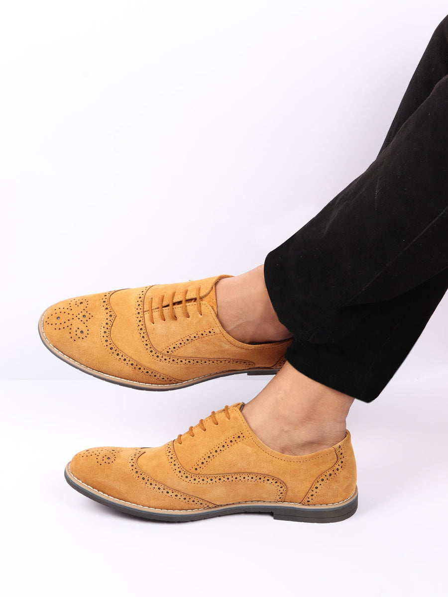 Tan suede new arrivals brogues