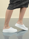 Women White Outdoor Fashion Comfort Lace Design Open Back Platform Heel Slip On Casual Shoes