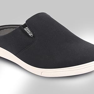Men Grey Casual Back Open Canvas Stylish Slip On Shoes