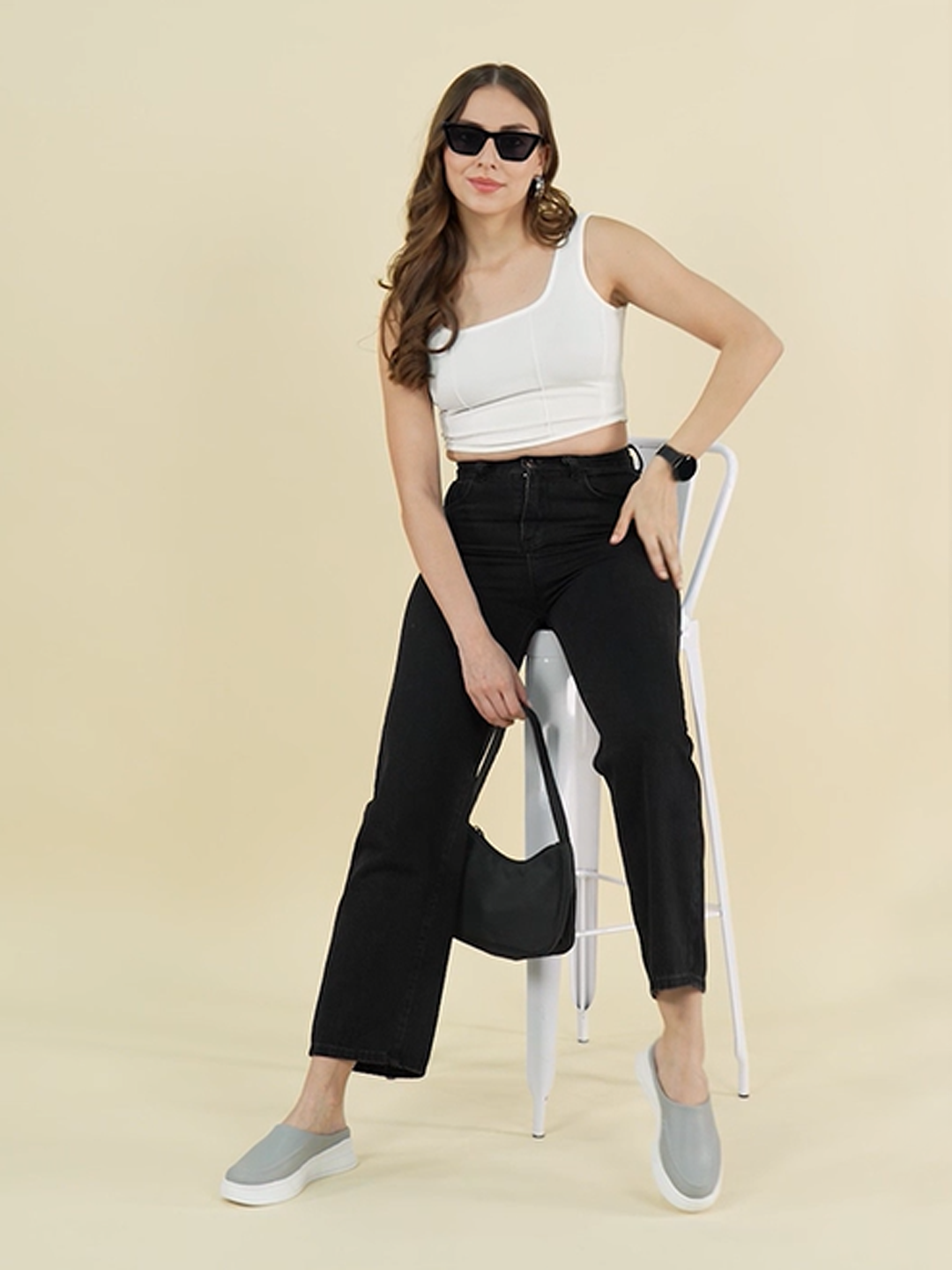 Shop Women Grey Outdoor Fashion Stitched Design Open Back Platform Heel Slip On Casual Shoes Online.