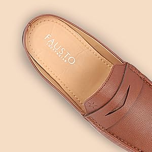 Men Black Slip On Back Open Stitched Mules Casual Shoes