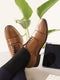 Men Tan Formal Office Work Lace-Up Derby Shoes