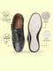 Men Black Laser Cut Design Perforated Day Long Comfort Hook and Loop Sandals