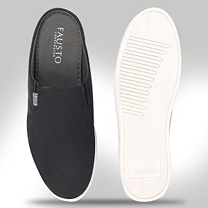 Men Grey Casual Back Open Canvas Stylish Slip On Shoes