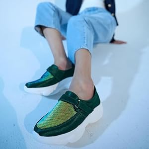 Women Silver Stylish Hook & Loop Sneakers