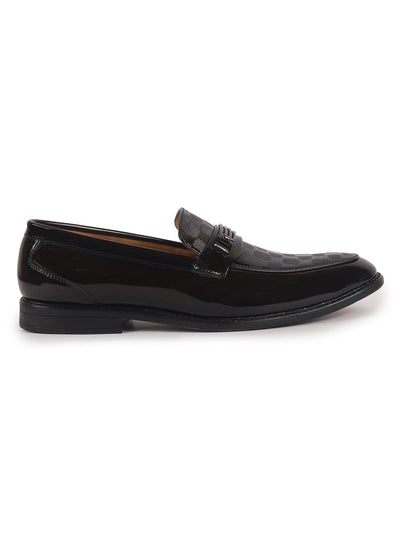 Men Brown Casual Patent Leather Slip-On Loafers