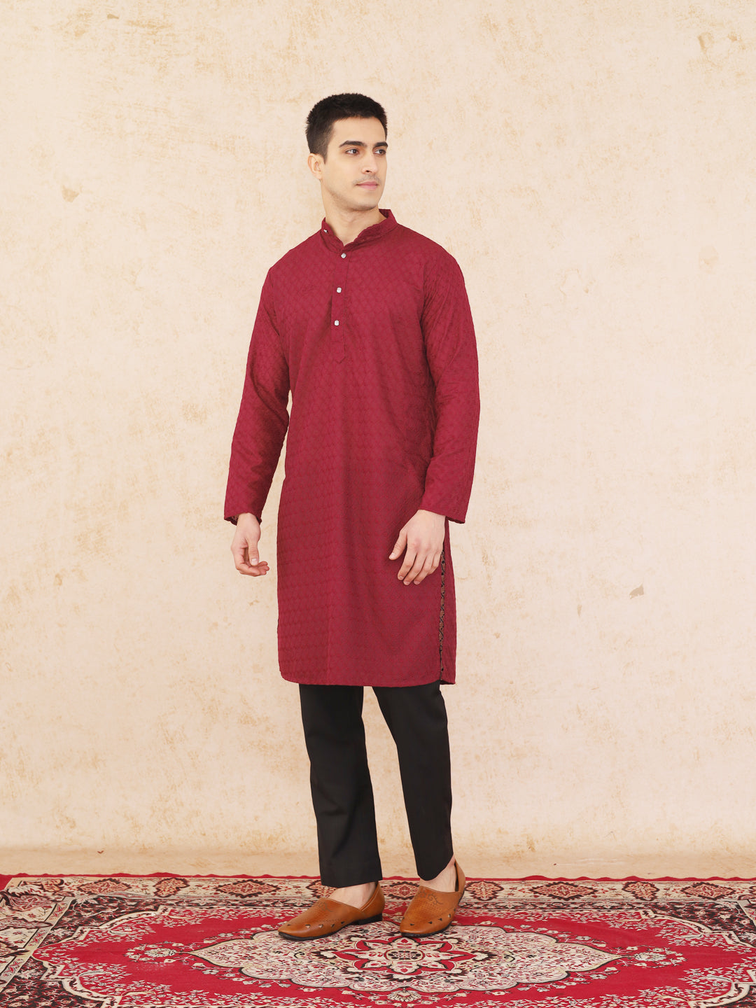 Shop Men Tan Ethnic Wedding Party Laser Cut Perforated Design Slip On Juttis and Mojaris Online.