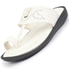 FAUSTO Men White Toe Ring Kohlapuri Slipper With Cushioned Footbed|Multi Strap Slipper For Evening