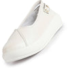 Women White Glitter Slip-On Casual Platform Shoe with Pearl Detail|Height Enhancer Shiny Party Loafers|Ballerina with Memory Cusion Insole
