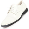 Men White Patent Leather Party Formal Textured Strip Lace Up Shoes