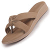 Women Khaki Bow Design Dual Strap Office Party Ortho Slip On Sandals|T-Strap Thong Slippers|Light Traditional Outfits, Festive Kurtis, Salwar Suit Set