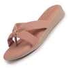 Women Pink Bow Design Dual Strap Office Party Ortho Slip On Sandals|T-Strap Thong Slippers|Light Traditional Outfits, Festive Kurtis, Salwar Suit Set