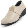 Women Elastic Strap Slip On Wedge Formal Shoes All Day Comfort Office Dress Shoes  Lightweight And Cushioned