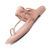 Women Pink Elegant Toe-Ring Embellished Flat Slip On Sandals|Party Slippers with Soft Cushioned Insole|Festive and Casual Outings