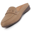 Women Perforated Strap Mule Wedge Formal Moccasin Casual Slip On Backopen Loafers Work Office Wear Shoes