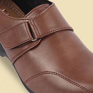 Women Tan Outdoor Fashion Hook and Loop Platform Heel Slip On Shoes