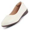 Women Platform Heel Ballet Comfortable Everyday Casual Shoes Soft Vegan Leather Ballerinas Formal Slip On Shoes
