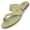 Women Leaf Toe Ring Slip On Flats Slippers