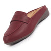 Women Perforated Strap Mule Wedge Formal Moccasin Casual Slip On Backopen Loafers Work Office Wear Shoes