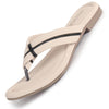 Women Cream Stylish Comfort Braided Design T-Strap Slip On Flats|Soft Cushioned Footbed Insole Thong Slippers|Daily Wear, Office, Travel & Casual