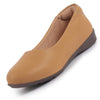 Women Platform Heel Ballet Comfortable Everyday Casual Shoes Soft Vegan Leather Ballerinas Formal Slip On Shoes